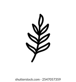 Line Art Plant Icons, Leafy Herbal Plant Illustrations for Decoration and Ornament, Leaf Icons