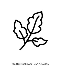 Line Art Plant Icons, Leafy Herbal Plant Illustrations for Decoration and Ornament, Leaf Icons