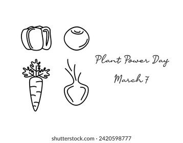 line art of plant power day good for plant power day celebrate. line art. illustration.