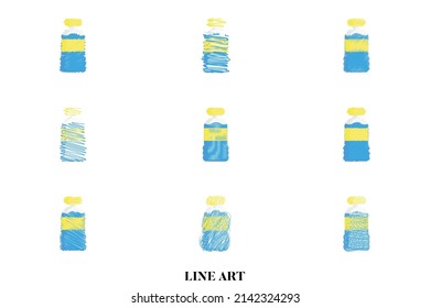 arte de línea de la botella de plástico y textura de fondo abstracta