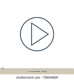 Line Art Play Button Icon Vector Logo Template Illustration Design. Vector EPS 10.