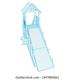 line art of playground. Coloring page - playground - illustration for the children