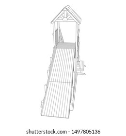 line art of playground. Coloring page - playground - illustration for the children