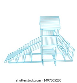 line art of playground. Coloring page - playground - illustration for the children