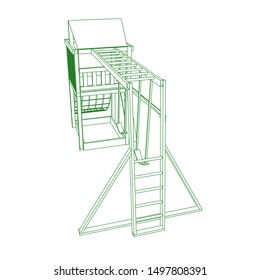 line art of playground. Coloring page - playground - illustration for the children