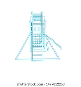 line art of playground. Coloring page - playground - illustration for the children