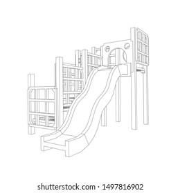 Line Art Playground Coloring Page Playground Stock Vector (Royalty Free ...