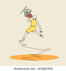 line art and playing basketball