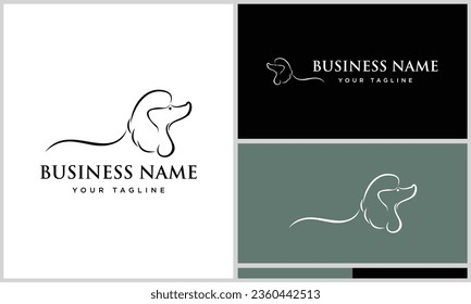 line art poodle logo design