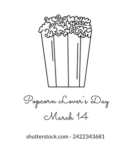 line art of Popcorn Lover's Day good for Popcorn Lover's Day celebrate. line art. illustration.