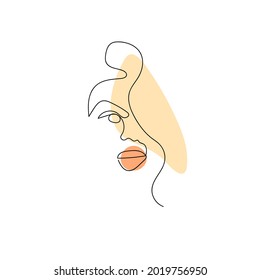 Line art portrait Abstract faces with abstract shapes Hand draw Vector illustration in minimalistic style