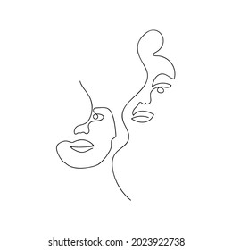 Line art portrait Abstract faces  Hand draw Vector illustration in minimalistic style