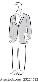 line art portrait of a business individual. Business people art.