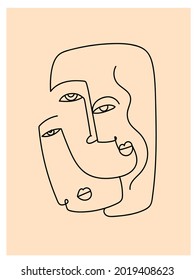 Line art portrait face character drawing,sketch,engraving,line vector illustration. Luxury design for book,card,cover,home decoration,art prints.
