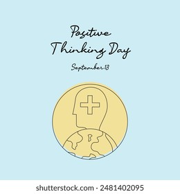 line art of Positive Thinking Day good for Positive Thinking Day celebrate. line art.