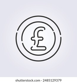 line art pound sterling icon vector illustration design, for business and finance symbol