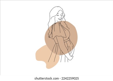 line art of pregnant woman