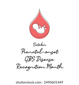 line art of Prenatal-onset GBS Disease Recognition Month good for Prenatal-onset GBS Disease Recognition Month celebrate. line art.