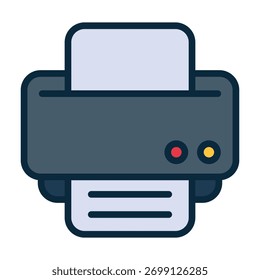 Icono de impresora de arte lineal que representa la impresión, el equipo de oficina y los documentos.