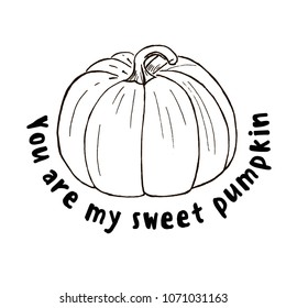 line art pumpkin