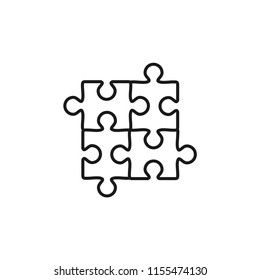 line art puzzle icon vector