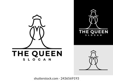 Line Art Queen Logo Design