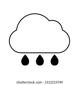 line art of rain icon vector design.