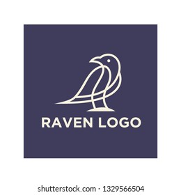 line art raven logo design ideas