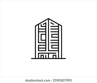 Line art Real estate company logo outline vector illustration
