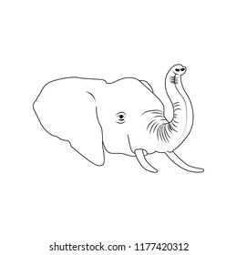 The line art of a realistic deign elephant.