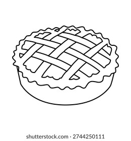 The Line Art of Redberry Pie Cake Illustration
