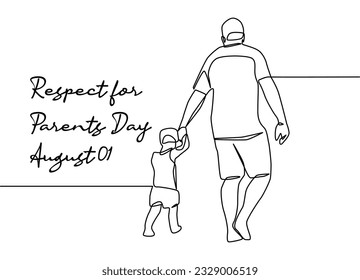 line art of respect for parents day good for respect for parents day celebrate. line art. illustration.
