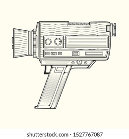 Line Art Retro Video Camera