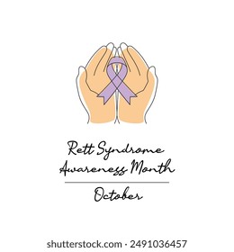 line art of Rett Syndrome Awareness Month good for Rett Syndrome Awareness Month celebrate. line art.