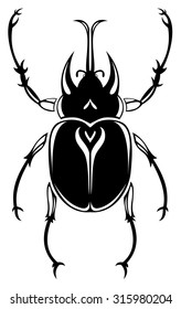 Line art Rhinoceros beetle