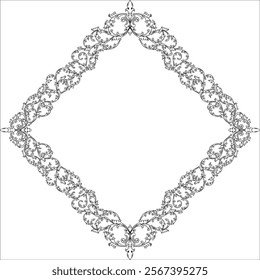 line art rhombus frame ornaments art