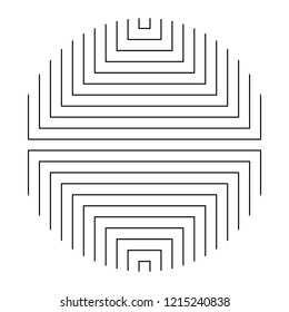 Line art, rhombus in a square