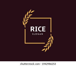 Line art and rice logo template suitable for businesses and product names. This stylish logo design could be used for different purposes for a company, product, service or for all your ideas.	