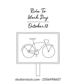 line art of Ride To Work Day good for Ride To Work Day celebrate. line art.