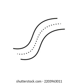 Line art road icon. Line art. Empty highway. Vector illustration. stock image. 