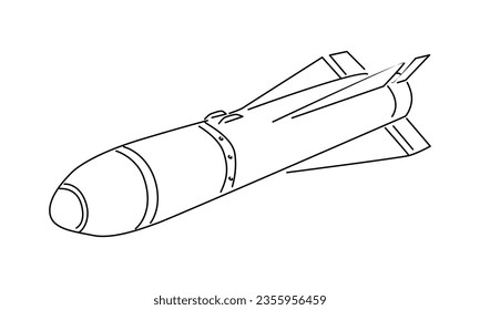 line art of rocket flight vector illustration