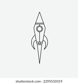 diseño minimalista de diseño de símbolos espaciales con icono de cohete de línea