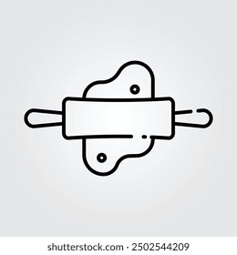 Line art rolling pin icon logo vector illustration design, for cooking theme design
