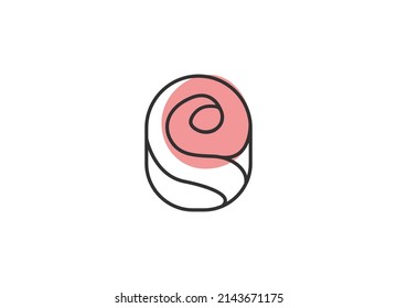 Line art rose vector design, One line rose
