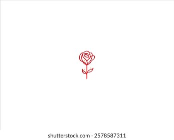 Line art rose vector design 