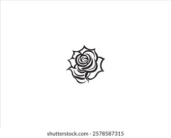 Line art rose vector design 