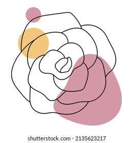 Line Art Rose vector illustration