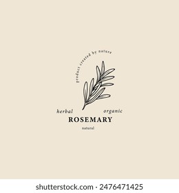 Line art rosemary branch logo