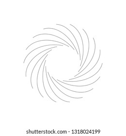 line art round circle design element black isolated on white vector sign symbol background