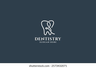 line art RS dental logo design premium vector.